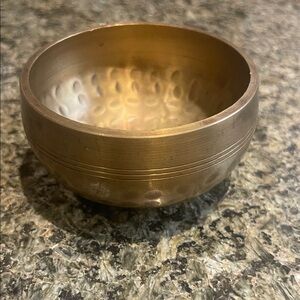 Gold Hammered Metal Bowl
